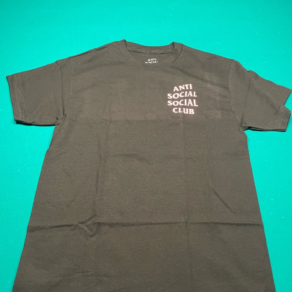 Anti Social Social Club Black Tee with Pink Logo